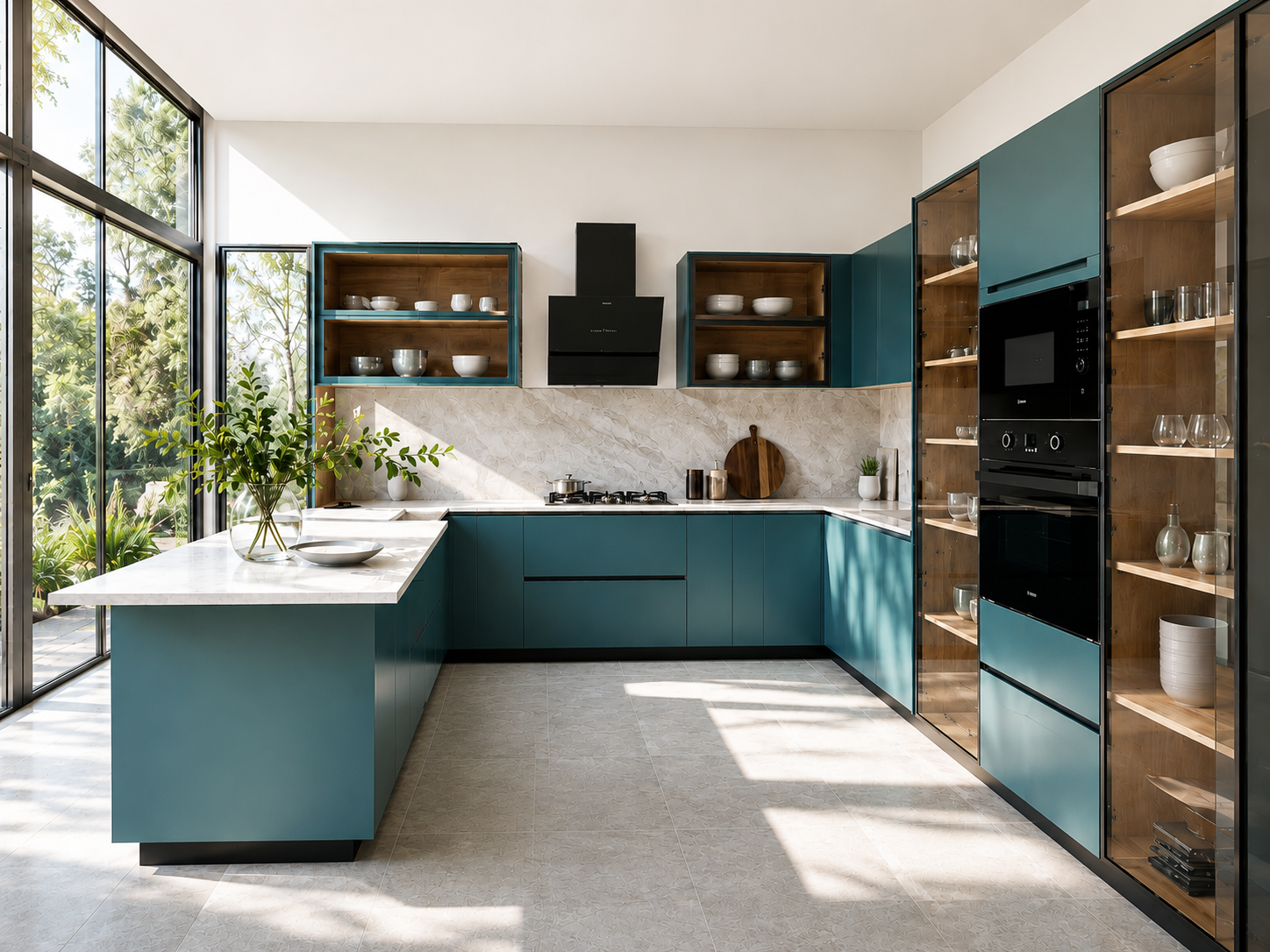 Modular Kitchen – Blue & White — Kitchen, Zumax